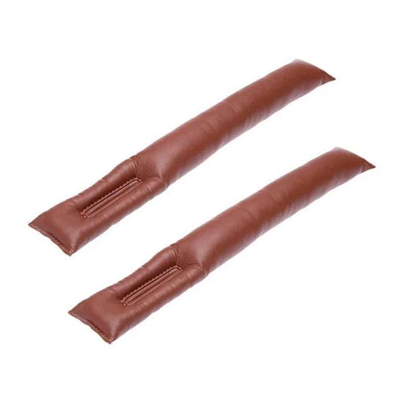 Car seat anti-lost plug PU Vegan leather gap filler case set - x2/Brown