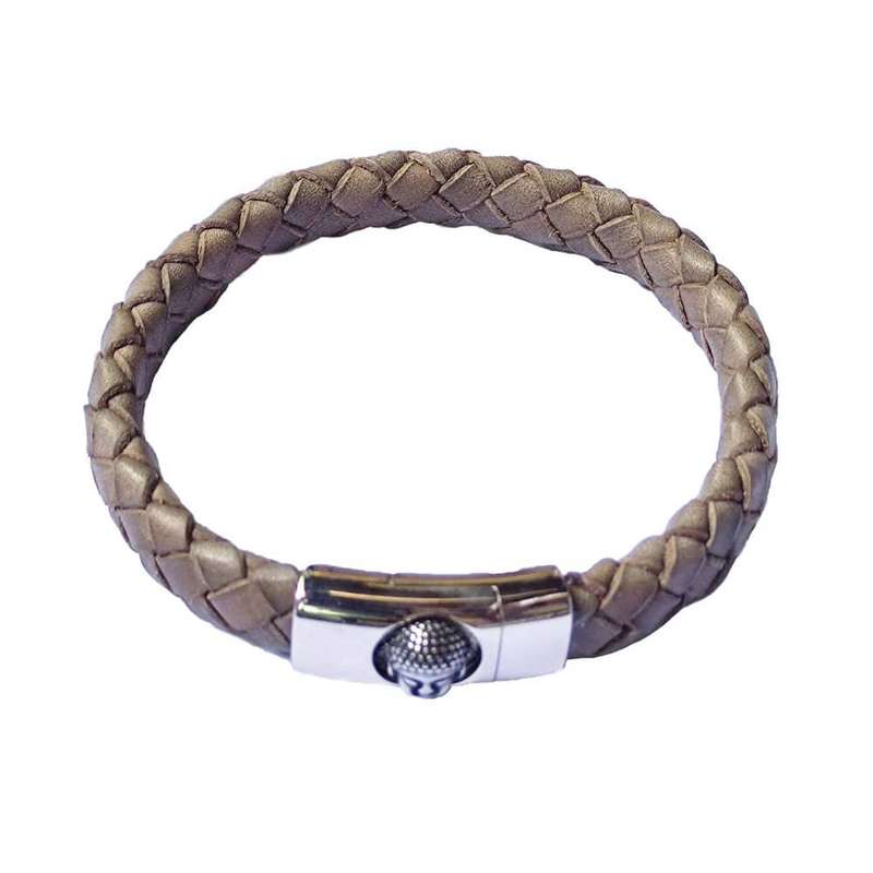 Killer Deals genuine leather & stainless-steel style bracelet - Brown (20mm)