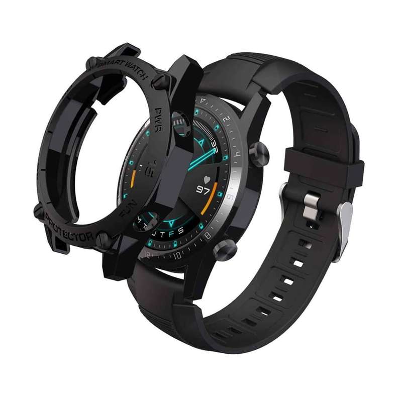 Killer Deals 46mm Huawei Watch GT2 TPU Silicone Protective Case Bumper Cover - Black