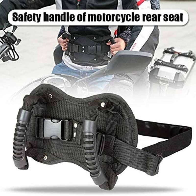 Motorcycle Passenger Adjustable Grab Grip Handle Safety Belt