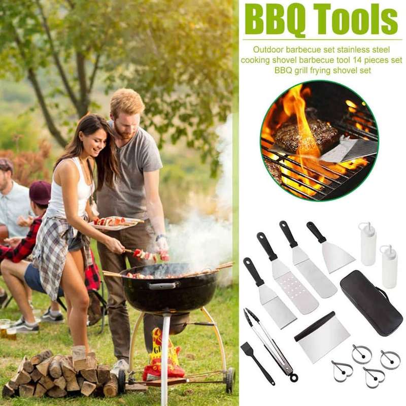 Killer Deals BEICHEN 14 Set Braai/ Camping Flat Grill Tool Accessories Set