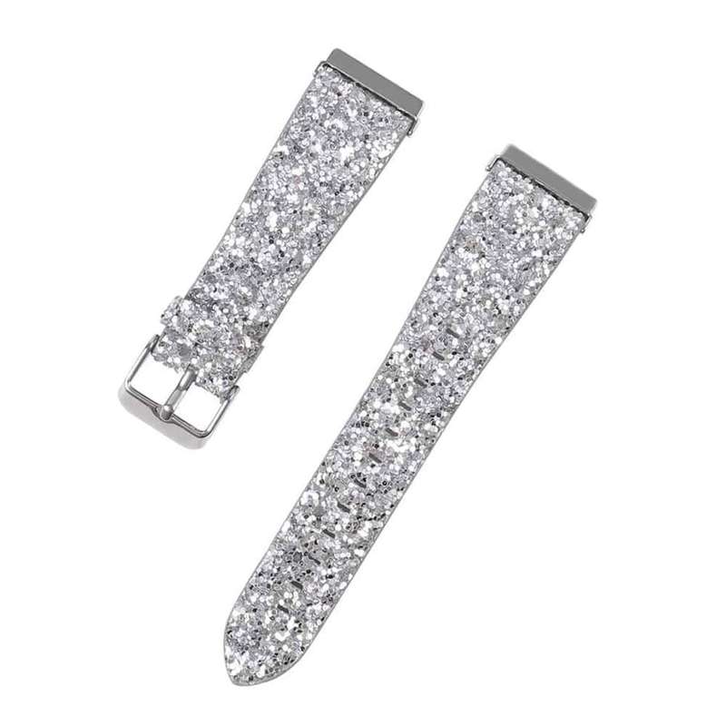 Killer Deals Leather Strap for Fitbit Versa - Silver