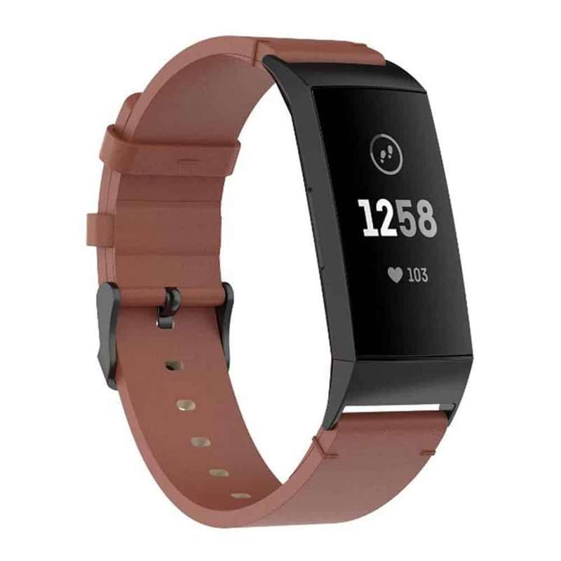 Killer Deals Leather Band for Fitbit Charge 3/SE/4 - Brown