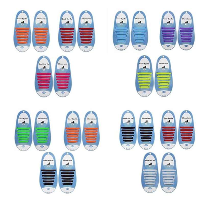 Kids Elastic No Tie Speed Shoelaces- Brown/Green/Orange Combo