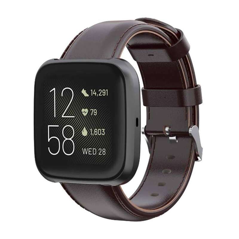 Leather Band for Fitbit Versa/2/Lite Blaze(23mm) - Black