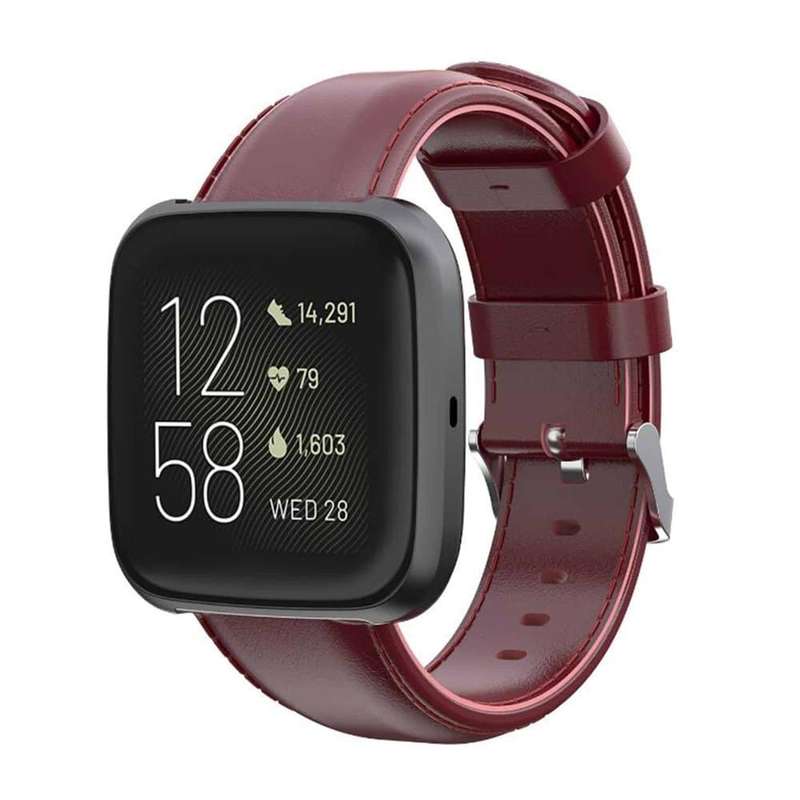 Leather Band for Fitbit Versa/2/Lite Blaze(23mm) - Black