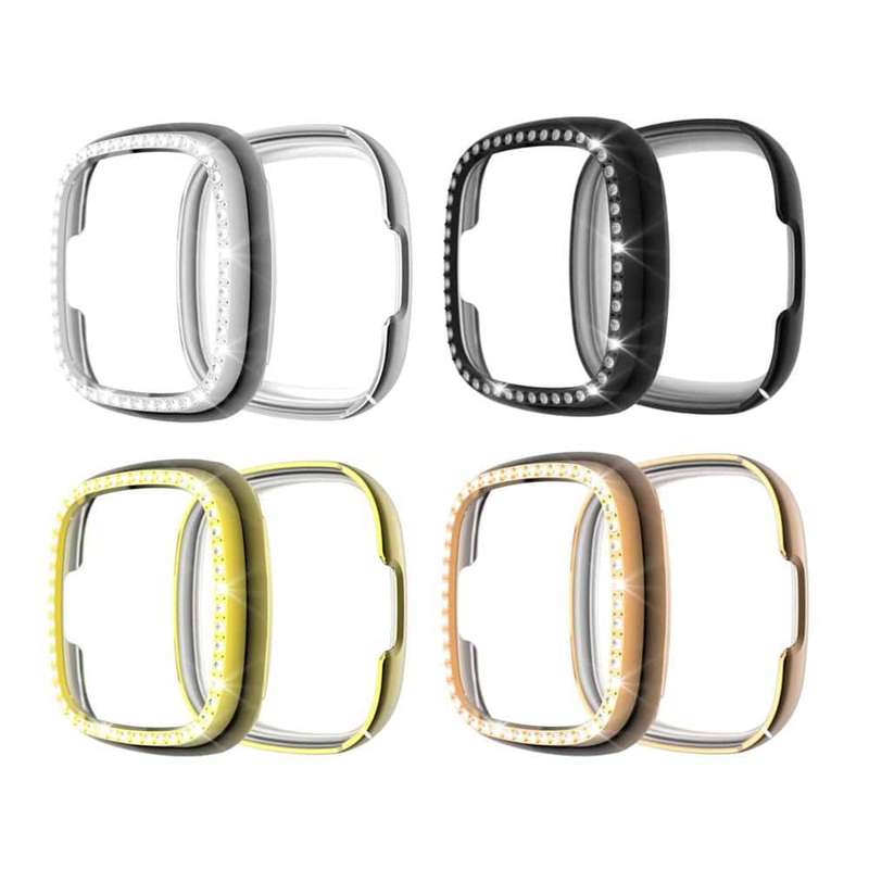 Killer Deals PC case with Diamond for Fitbit Versa 3 /Sense - Gold
