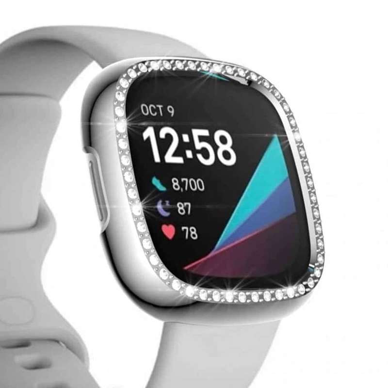Killer Deals PC case with Diamond for Fitbit Versa 3 /Sense - Gold
