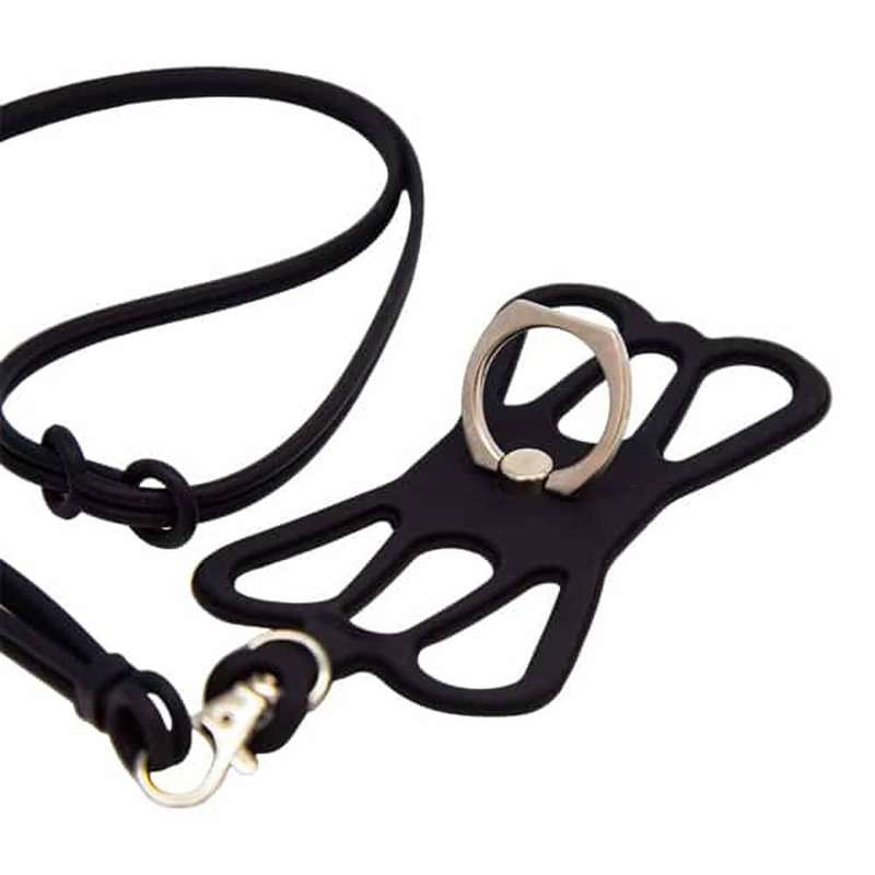 Killer Deals Universal Cell Phone Webbed Silicone Holder Including Lanyard and Ring Stand