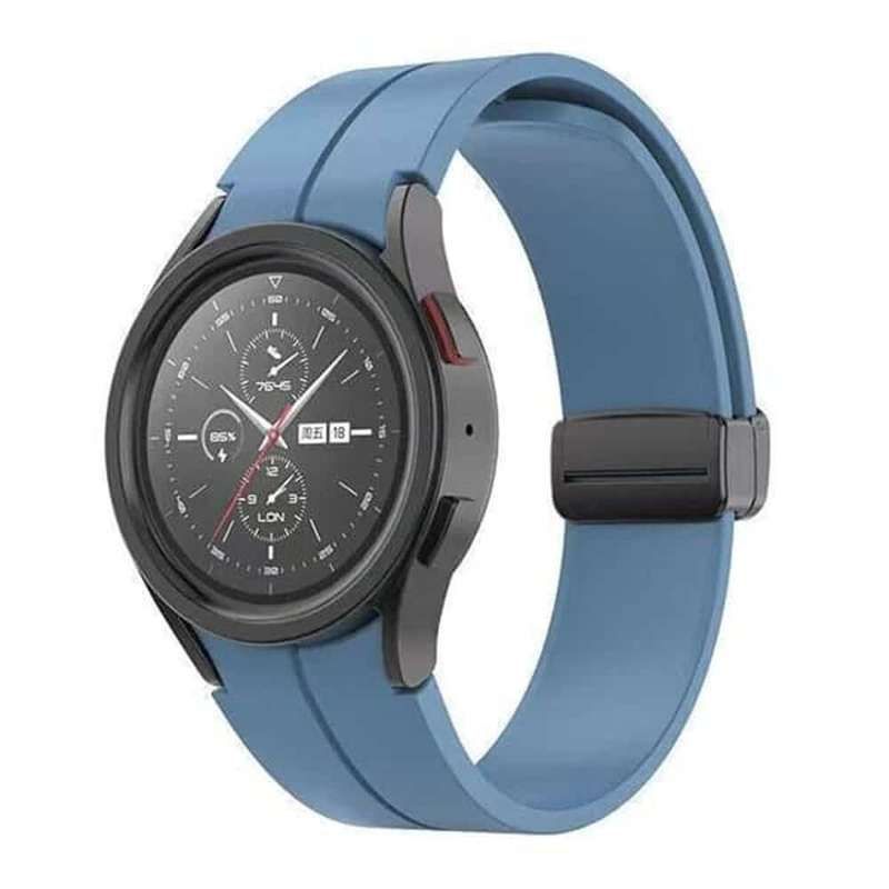 20mm Magnetic Silicone Strap for Samsung Galaxy Watch 5 S/M - Premium Blue