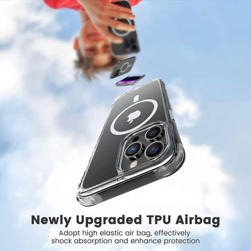 Clear Black MagSafe Magnetic Case Back Cover for iPhone 14 Pro