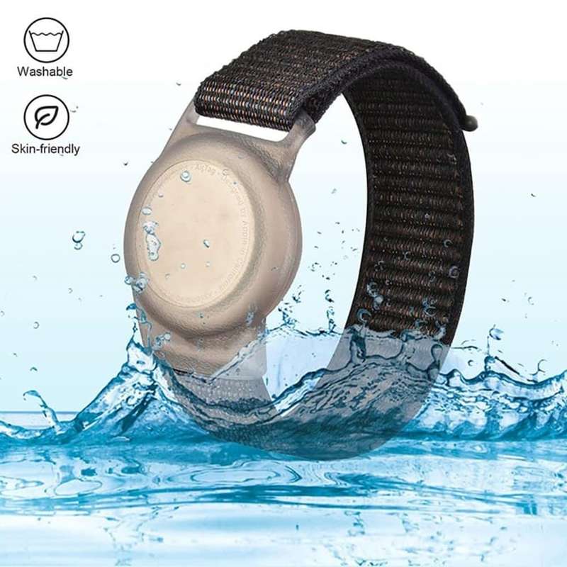 Killer Deals Soft Lightweight Breathable Nylon Watch Band for Apple AirTag- M/L- 2 Pack