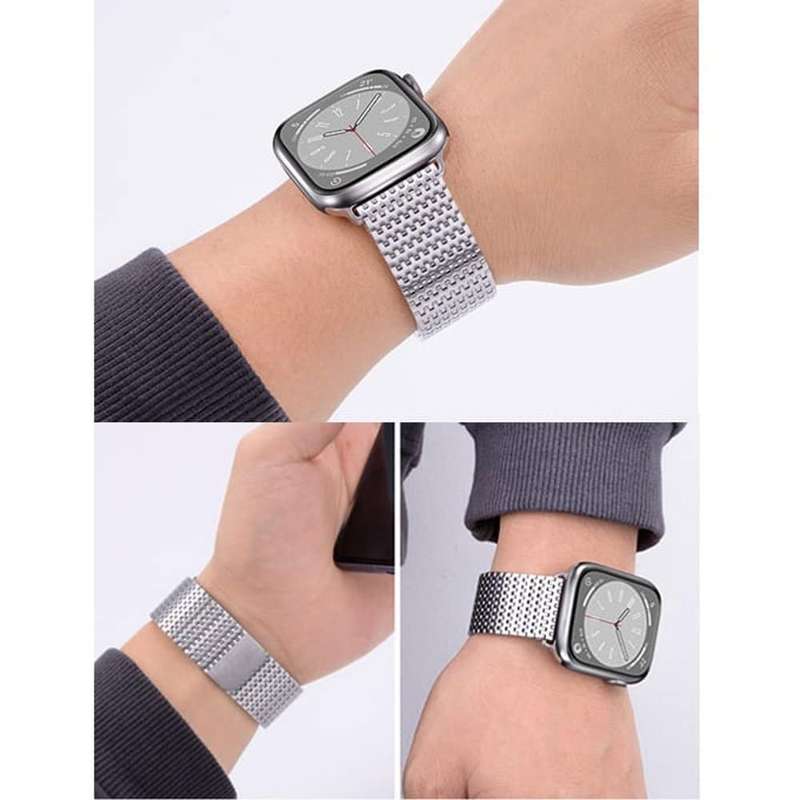 Killer Deals Needle chain magnetic absorption steel band for Apple 38/40/41mm watch - Silver