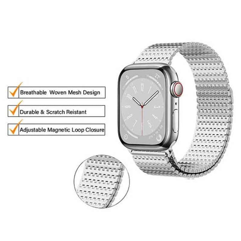 Killer Deals Needle chain magnetic absorption steel band for Apple 38/40/41mm watch - Silver