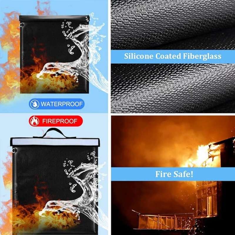 Anti-Theft Water Resistant Fireproof RFID Signal Block Faraday Bag
