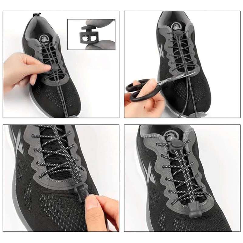 Killer Deals elastic lazy no-tie silicone speed laces - Brown (x2 Combo)