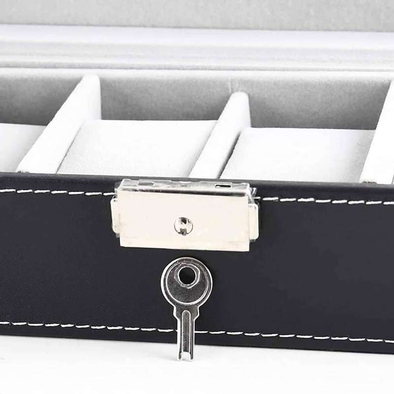PU Leather 6 Slot Luxury Watch Organizer Display Case Box