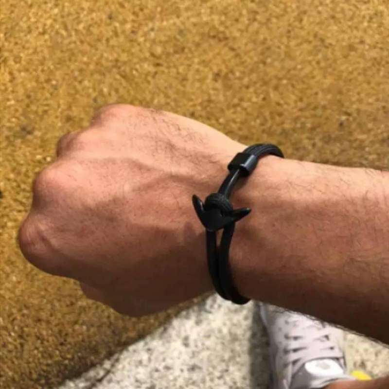 Killer Deals Custom Hand Fashion Nylon Rope Anchor Clasp Bracelet- S/M