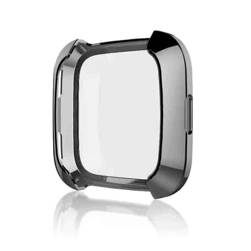 Killer Deals Soft Full Face Screen Protector Case for Fitbit Versa 1 - Silver