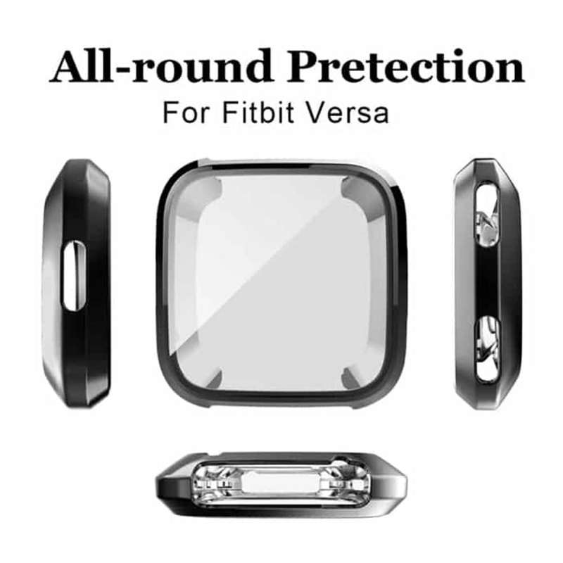 Killer Deals Soft Full Face Screen Protector Case for Fitbit Versa 1 - Silver