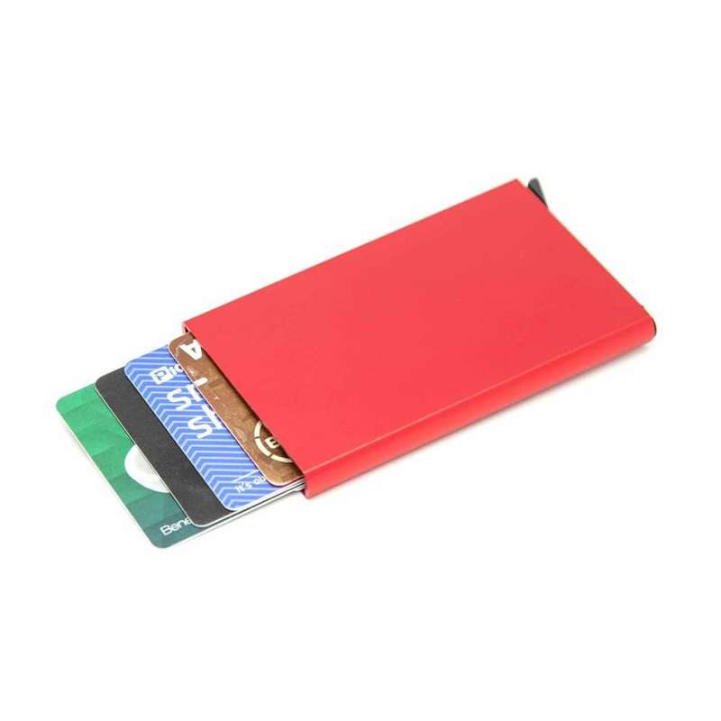 Killer Deals Minimalist Aluminum RFID Blocking Automatic 5 Card Wallet - Red X2 Combo