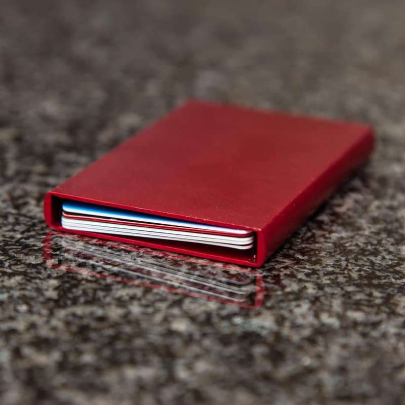 Killer Deals Minimalist Aluminum RFID Blocking Automatic 5 Card Wallet - Red X2 Combo