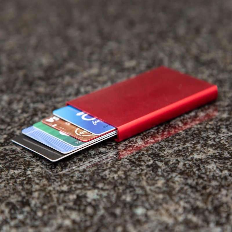 Killer Deals Minimalist Aluminum RFID Blocking Automatic 5 Card Wallet - Red X2 Combo