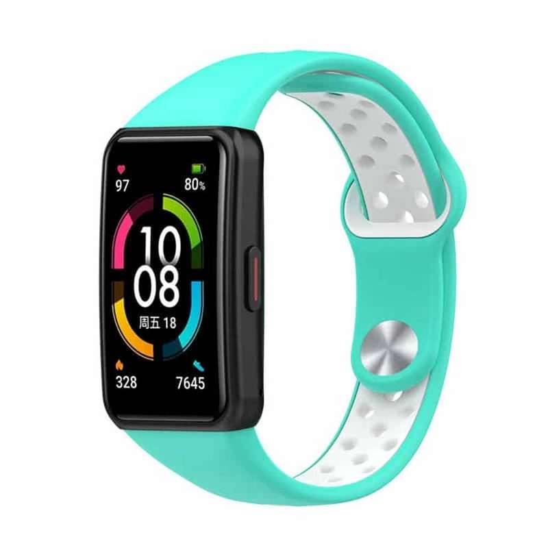 Killer Deals Silicone Strap for Huawei Band 6/Pro/ Honor Band 6 - Frost Blue+White