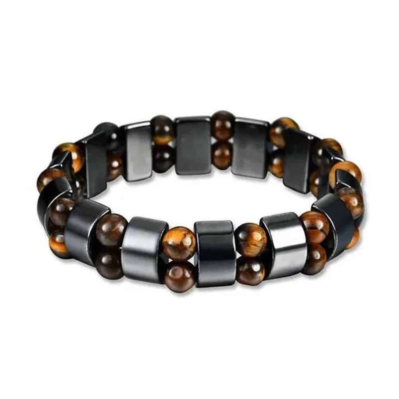 Killer Deals Magnetic Therapy Health Care Hematite Stones Tiger's Eye Bracelet - S/M
