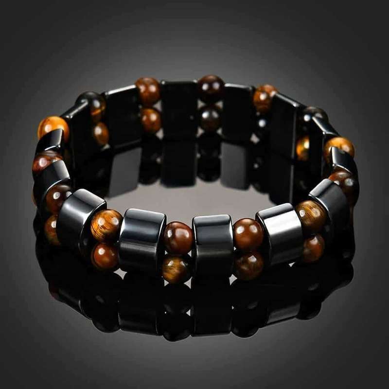 Killer Deals Magnetic Therapy Health Care Hematite Stones Tiger's Eye Bracelet - S/M