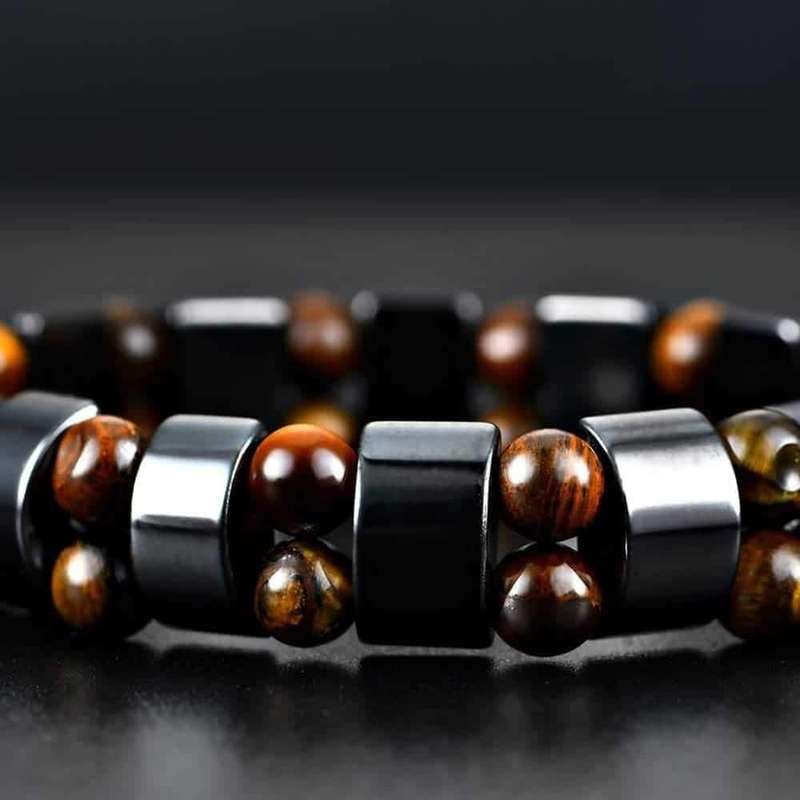 Killer Deals Magnetic Therapy Health Care Hematite Stones Tiger's Eye Bracelet - S/M