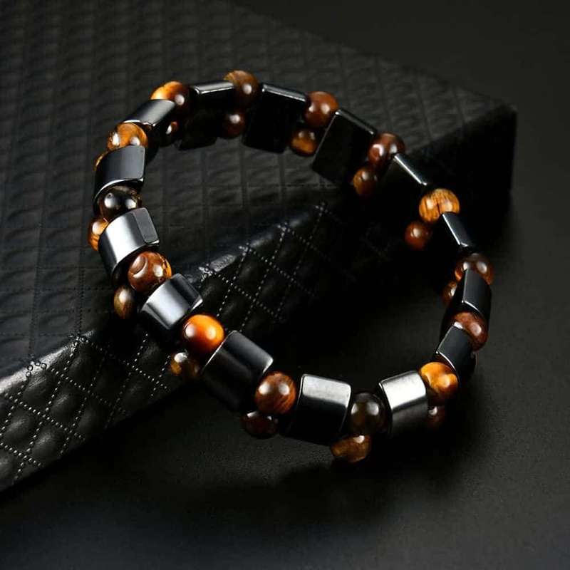 Killer Deals Magnetic Therapy Health Care Hematite Stones Tiger's Eye Bracelet - S/M