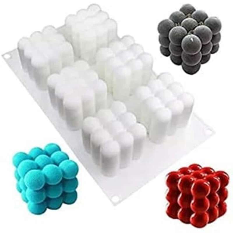 Non-Stick 6-Cavity 3D Cube Silicone Baking Dessert Mould