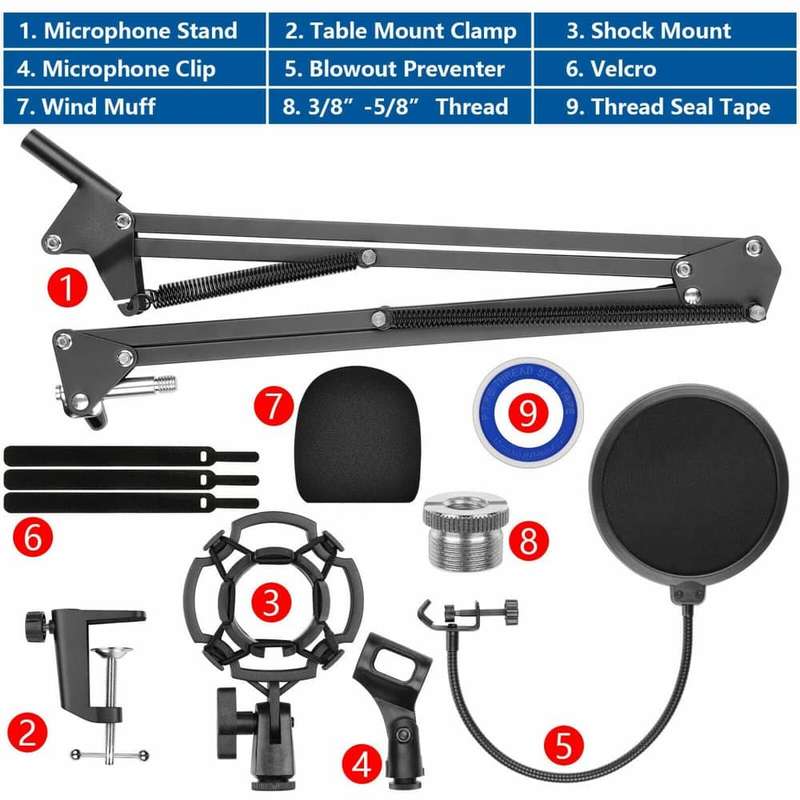 Blue Yeti Snowball Boom Scissor Arm Desk Microphone Stand