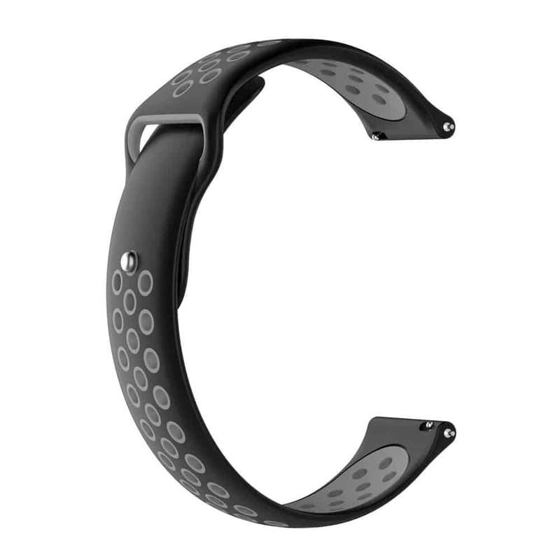Killer Deals 22mm Silicone Strap for Amazfit Pace/ Stratos- Black + Grey