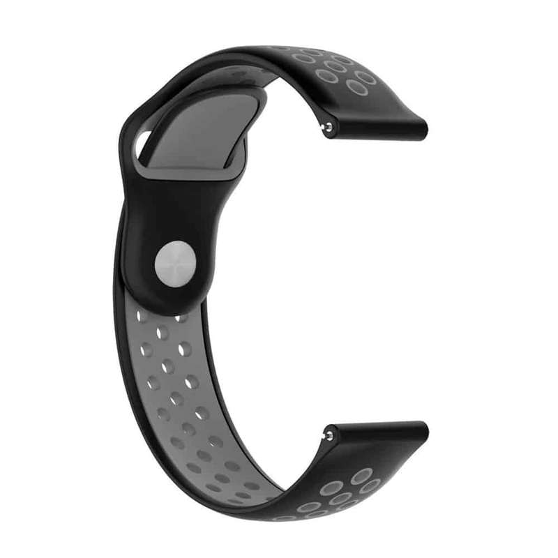 Killer Deals 22mm Silicone Strap for Amazfit Pace/ Stratos- Black + Grey