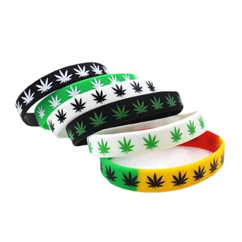 Killer Deals Marijuana Leaf Silicone Wristbands Rubber Bracelet