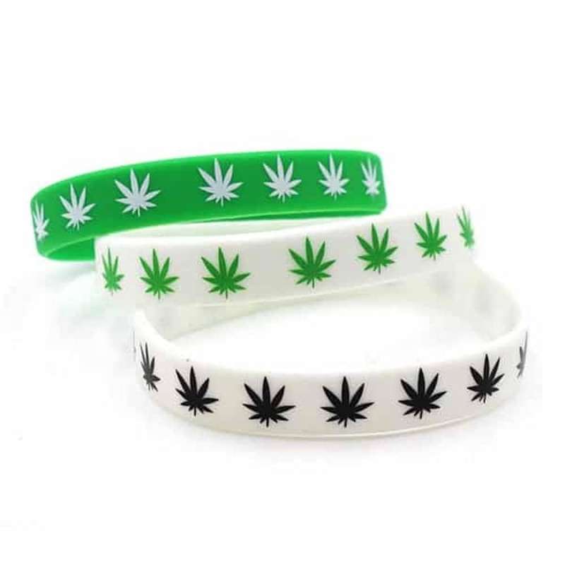 Killer Deals Marijuana Leaf Silicone Wristbands Rubber Bracelet