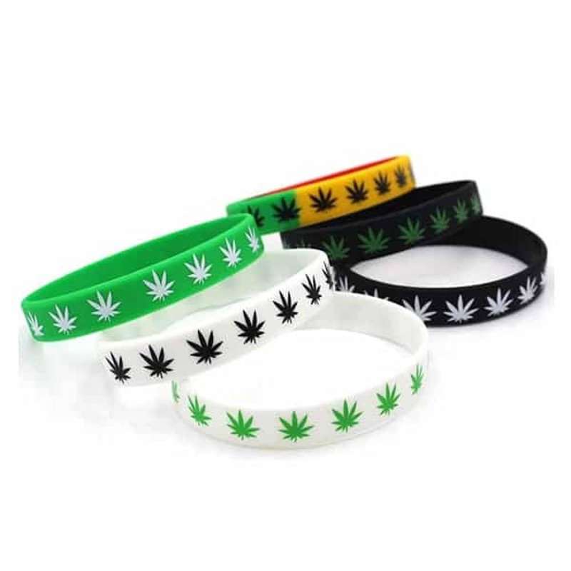 Killer Deals Marijuana Leaf Silicone Wristbands Rubber Bracelet