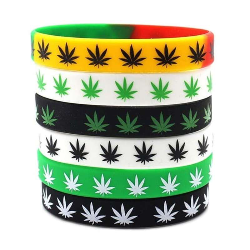 Killer Deals Marijuana Leaf Silicone Wristbands Rubber Bracelet