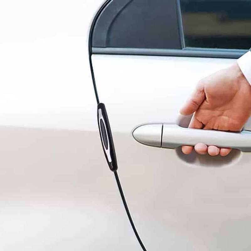 Universal Anti-Scratch Car Door Edge Guard Bumper x4- Black