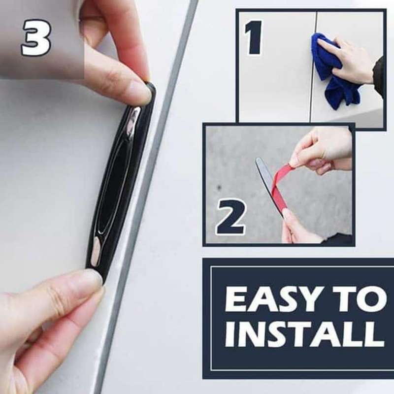 Universal Anti-Scratch Car Door Edge Guard Bumper x4- Black