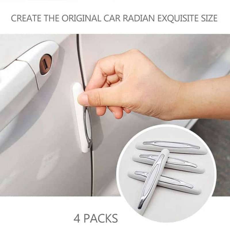 Universal Anti-Scratch Car Door Edge Guard Bumper x4- Black