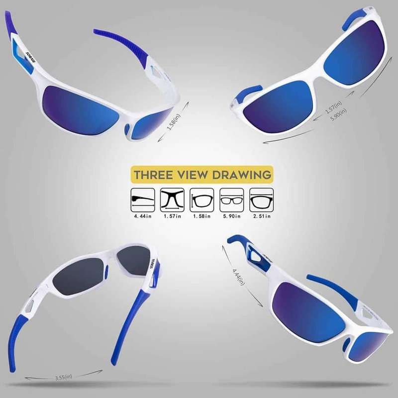 Killer Deals RIVBOS RB831 Polarized Sports/Outdoor/Driving Sunglasses - White