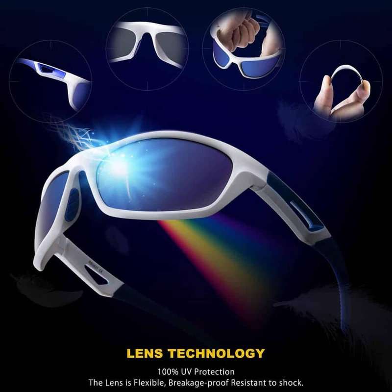 Killer Deals RIVBOS RB831 Polarized Sports/Outdoor/Driving Sunglasses - White