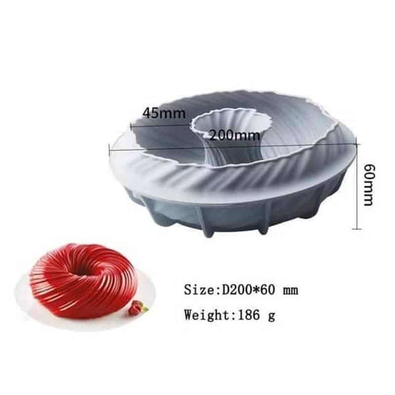 Round Swirl + Spiral Bundt Cake Silicone Baking Mould Combo