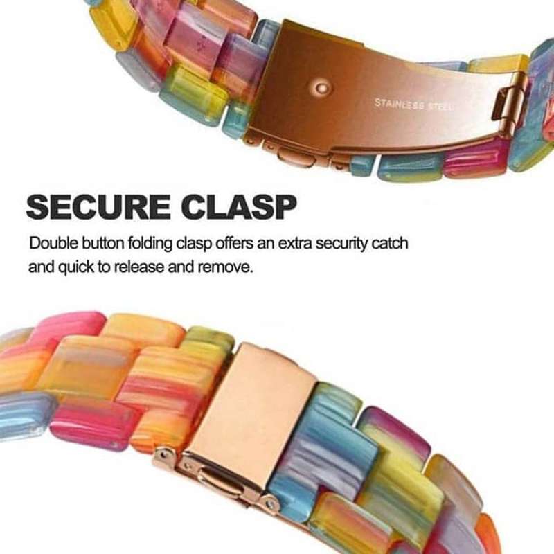 22mm Universal Resin Strap for Huawei/ Garmin- Multicolour- x2 Combo