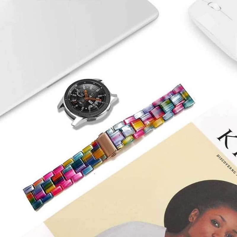 22mm Universal Resin Strap for Huawei/ Garmin- Multicolour- x2 Combo