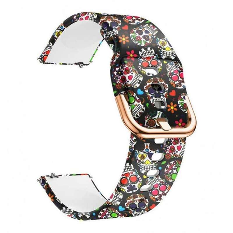 20mm Silicone Strap for Garmin Venu/ Garmin Venu Sq- Skulls