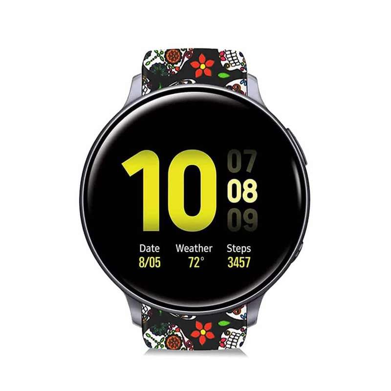 20mm Silicone Strap for Garmin Venu/ Garmin Venu Sq- Skulls